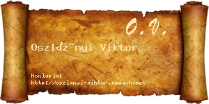 Oszlányi Viktor névjegykártya